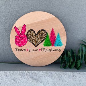 Holiday Wall Decor Peace Love and Christmas
